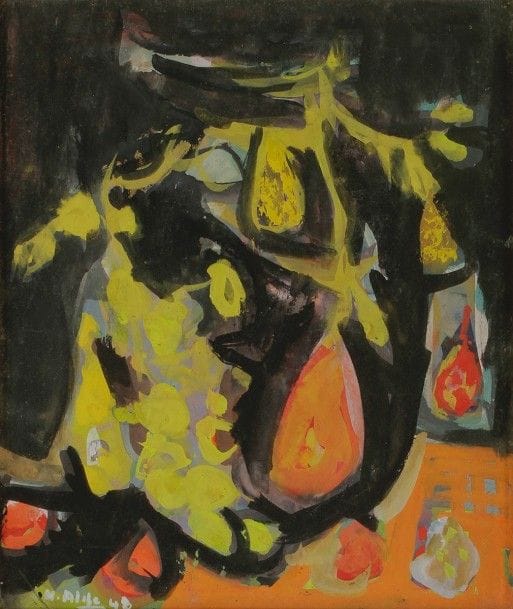 Yvette ALDE (1911-1967)
Fruits, 1948
Gouache.
Signée et datée en bas à gauche.
26.5 x 22.5 cm