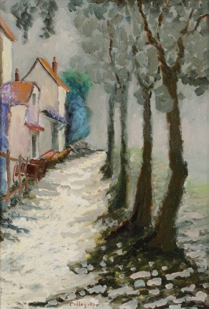 Ramon DILLEY (né en 1933)
Moret-sur-Loing, 1986
Huile sur toile.
Signée et datée en bas à gauche.
Signée et titrée au dos.
55 x 38 cm