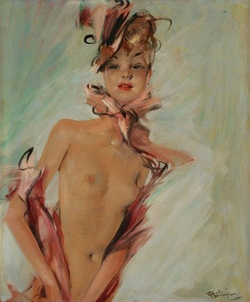 Jean-Gabriel DOMERGUE (1889-1962)
Buste de femme
Huile sur isorel.
Signée en bas à droite.
54.5 x 46 cm
L’œuvre figure dans les archives de l’artiste par Monsieur Noé Willer.
