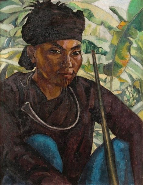 ÉCOLE TONKINOISE
Portrait d’homme
Huile sur toile.
Non signée.
56 x 43 cm