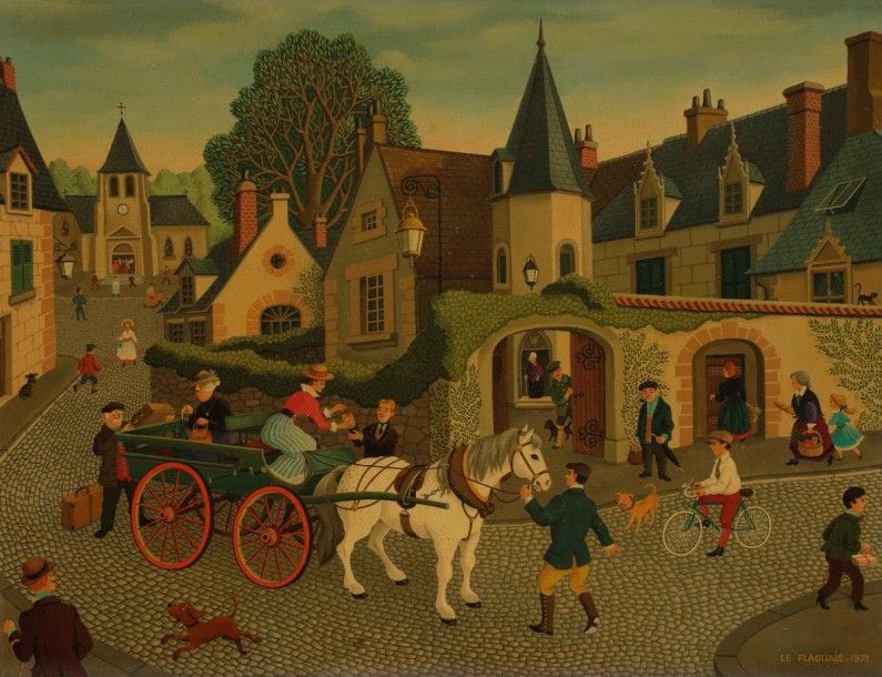 Jacques LE FLAGUAIS (1921-1986)
La Touraine, 1971
Huile sur toile.
Signée et datée en bas à droite.
50 x 65 cm