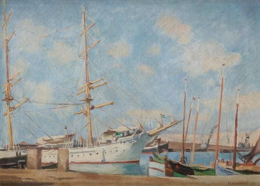 André HEBUTERNE (1892-1979)
Bateaux aux ports
Huile sur toile.
Signée en bas à droite.
33 x 46 cm