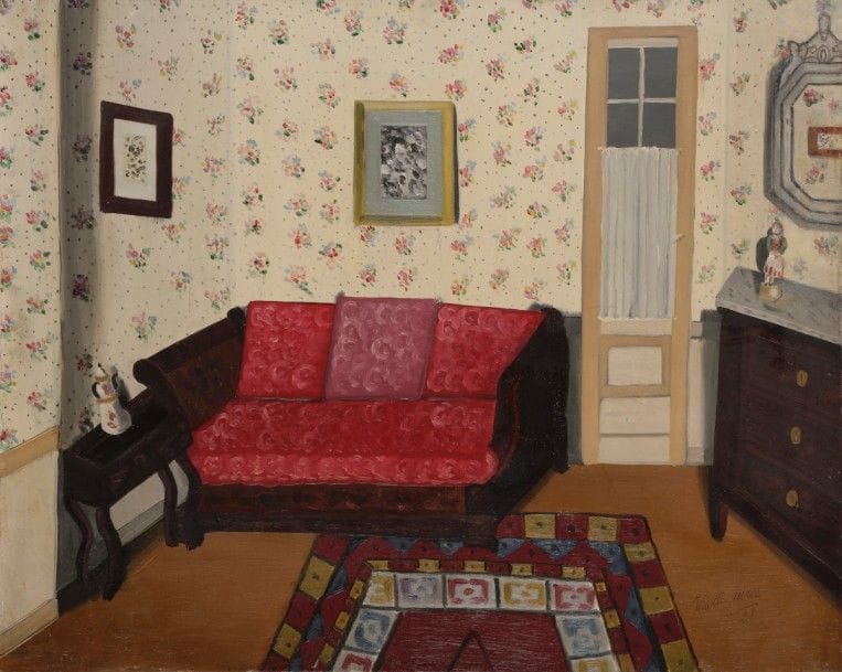 Juliette JUVIN (1896-?)
Intérieur à la banquette, 1928
Huile sur toile.
Signée et datée en bas à droite.
65 x 81 cm