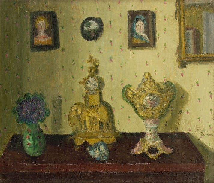 Juliette JUVIN (1896-?)
Ma Chambre
Huile sur toile.
Signée sur la droite.
27 x 35 cm