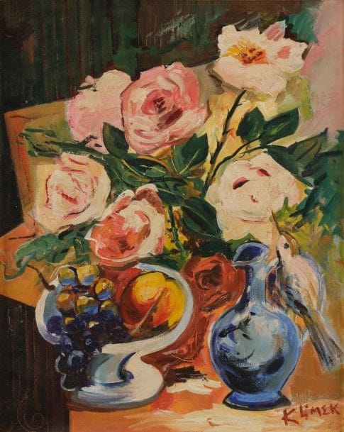 Ludwig KLIMEK (1912-1992)
Nature morte
Huile sur toile.
Signée en bas à droite.
41 x 33 cm