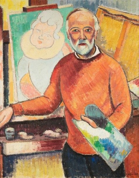 Louis NEILLOT (1898-1973)
Portrait du peintre Louis Péronne, 1955
Huile sur toile.
Signée et datée en bas à droite.
92 x 73 cm
Exposition : 
Les Peintres témoins de leur temps V, Réhabilitation du portrait, Musée Galleria, Paris, 1956, reproduit au catalogue.
Bibliographie : 
Collette Manigand-Neillot et Juliette Constantin-Neillot, Louis Neillot Catalogue Raisonné, 1997, numéro 792 reproduit page 119.