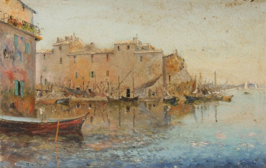 OLIVE (XIXe-XXe siècle)
Port méditerranéen
Huile sur carton.
Signé en bas à gauche.
22 x 35 cm