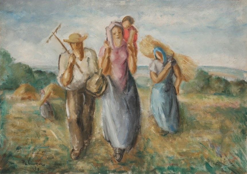 José PALMEIRO (1903-1984)
Le Retour des champs, 1930
Huile sur toile.
Signée et datée en bas à gauche.
73 x 92 cm