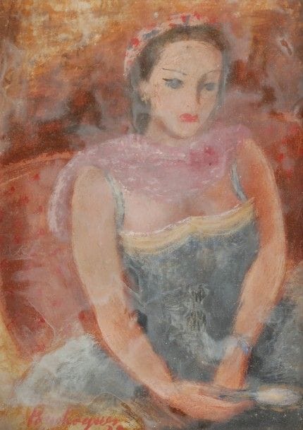 Louis TOUCHAGUES (1893-1974)
Femme à l’écharpe, 1938
Gouache.
Signée et datée en bas à gauche.
14 x 10 cm