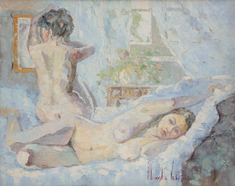 Alexandros VAKIRTZIS (né en 1952)
Les Deux amis
Huile sur toile.
Signée en bas à droite.
65 x 81 cm
