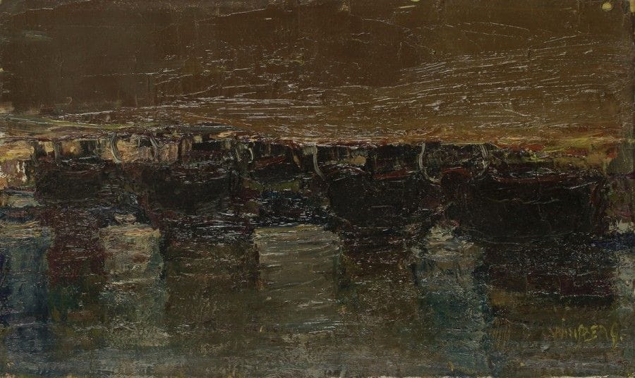 Jacques WINSBERG (né en 1929)
Camargue, taureaux la nuit
Huile sur toile.
Signée en bas à droite.
16 x 27 cm