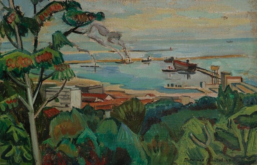 Maurice BOITEL (1919-2007)
Alger, le port, 1947
Huile sur toile.
Signée et datée en bas à droite.
27 x 41 cm