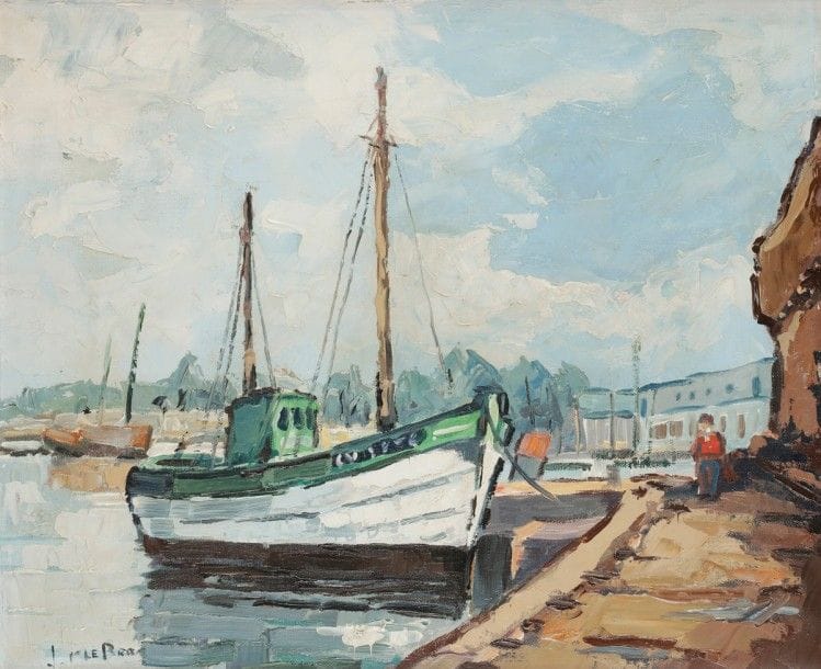 Jean-Pierre LE BRAS (né en 1931)
Port breton
Huile sur toile.
Signée en bas à gauche.
38 x 46 cm