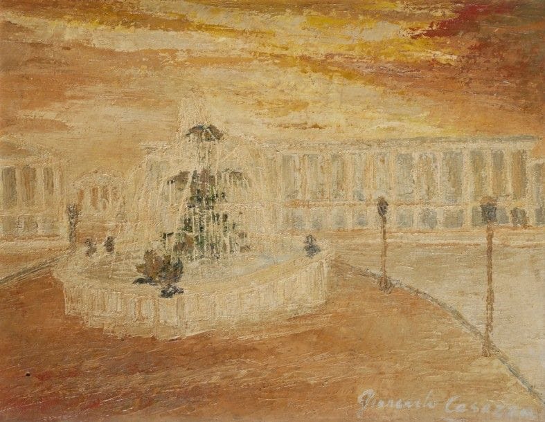 Giancarlo CASAZZA (XXe siècle)
Fontaine
Huile sur panneau.
Signée en bas à droite.
39 x 51 cm