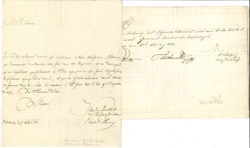 Autriche. 5 L.S. et 1 P.S., XVIIIe-XIXe siècle.
   Théodore Baillet général comte de La Tour (Wien 1840), Joseph comte de Murray (Bruxelles 1778, avec portrait), Frédéric-Henri maréchal comte de Seckendorf (Francfort 1744), Ludwig général comte von Wallmoden (Milan 1835), Johann von Wessemberg-Ampringen (2, Olmütz 1848)).
