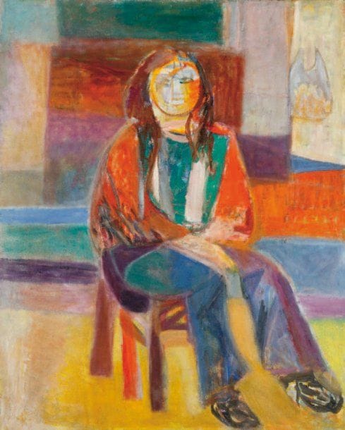 LUTKA PINK 1906 - 1998
Femme assise, 1974 Huile sur toile. Signée du cachet et datée au dos. 100 x 81 cm