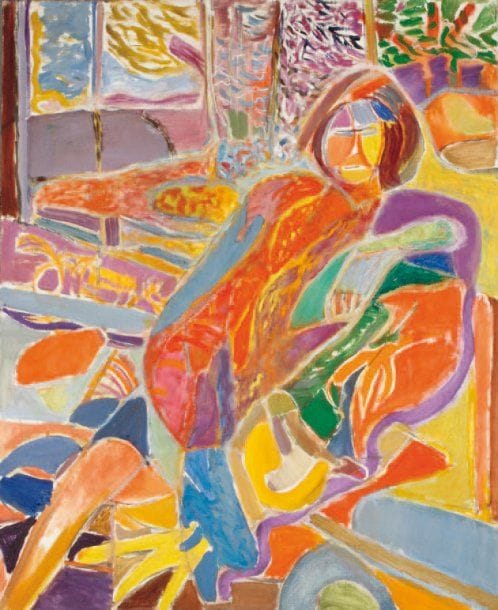 LUTKA PINK 1906 - 1998
Femme assise, 1976 Huile sur toile. Signée du cachet et datée au dos. 100 x 81 cm
