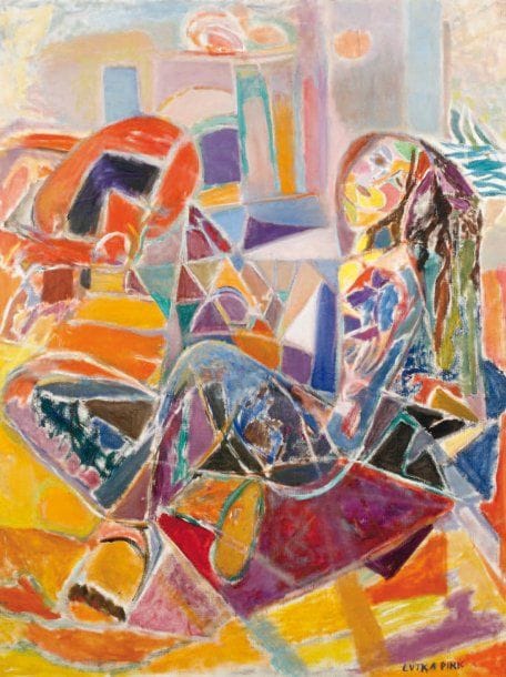 LUTKA PINK 1906 - 1998
Shahin, 1979 Huile sur toile. Signée en bas à droite, datée et titrée au dos. 118 x 89 cm