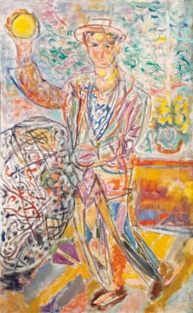 LUTKA PINK 1906 - 1998
Bruno, 1985 Huile sur isorel. Signée du cachet et titrée au dos. 114 x 71 cm
