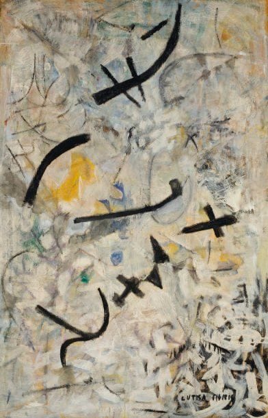 LUTKA PINK 1906 - 1998
Holocauste, 1954 Huile sur toile. Signée en bas à droite et datée au dos. 92 x 60 cm