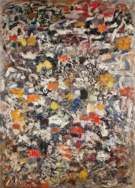 LUTKA PINK 1906 - 1998
La Terre, 1958 Huile sur toile. Signée en bas à droite. Contresignée, datée, titrée au dos. 193 x 138 cm