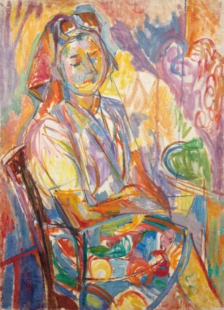 LUTKA PINK 1906 - 1998
Arlesienne, 1945 Huile sur toile. 80 x 58 cm