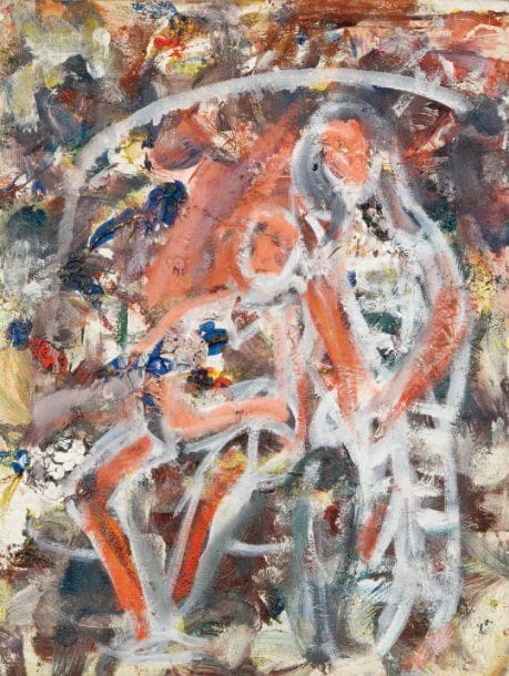 LUTKA PINK 1906 - 1998
Maternité, 1946 Huile sur carton toilé. Signée du cachet et datée au dos. 35 x 27 cm