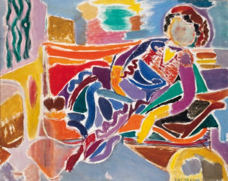 LUTKA PINK 1906 - 1998
Katia, circa 1973 Huile sur toile. Signée en bas à droite, titrée au dos. 78 x 98 cm