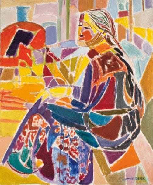LUTKA PINK 1906 - 1998
Jania, 1973 Huile sur toile. Signée en bas à droite, titrée et datée au dos. 100 x 81 cm