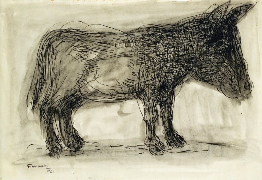 Fikret MOUALLA [turc] (1905-1968)
Étude d'équidé, 1952 Encre et lavis d'encre. Signé et daté en bas à gauche. 26 x 38 cm