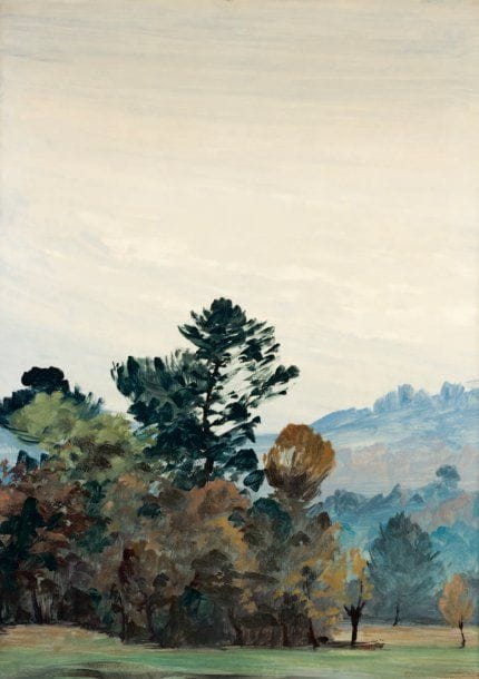 Nasser ASSAR [iranien] (né en 1928)
Paysage, 1975 Huile sur papier maroufl é sur toile. Signée et datée en bas à droite. 100 x 73.50 cm
