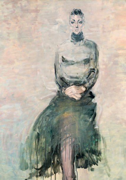 Nasser ASSAR [iranien] (né en 1928)
Portrait de sa femme Huile sur papier maroufl é sur toile. Non signée. 100 x 73.50 cm