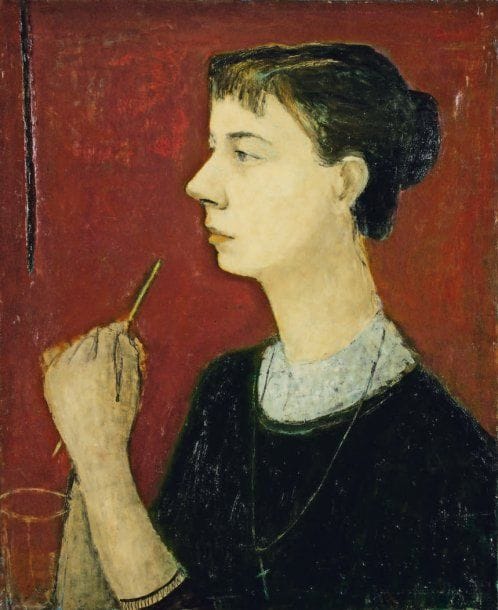 Abolghassem SAIDI [iranien] (né en 1925)
Femme de profil, vers 1957 - 1958 Huile sur toile. 
Signée au dos. 65.50 x 54 cm