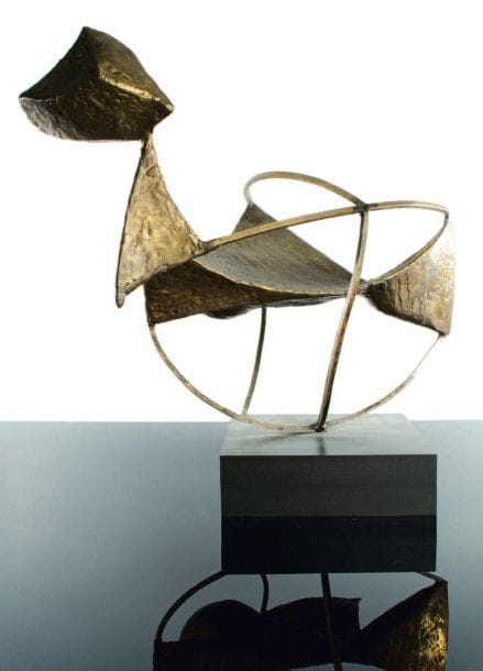 Costas COULENTIANOS [grec] (1918-1996)
L'oiseau Fer soudé à patine dorée. Non signée. Pièce unique. 65 x 60 x 60 cm Provenance : Marie Cuttoli / Henri Laugier.