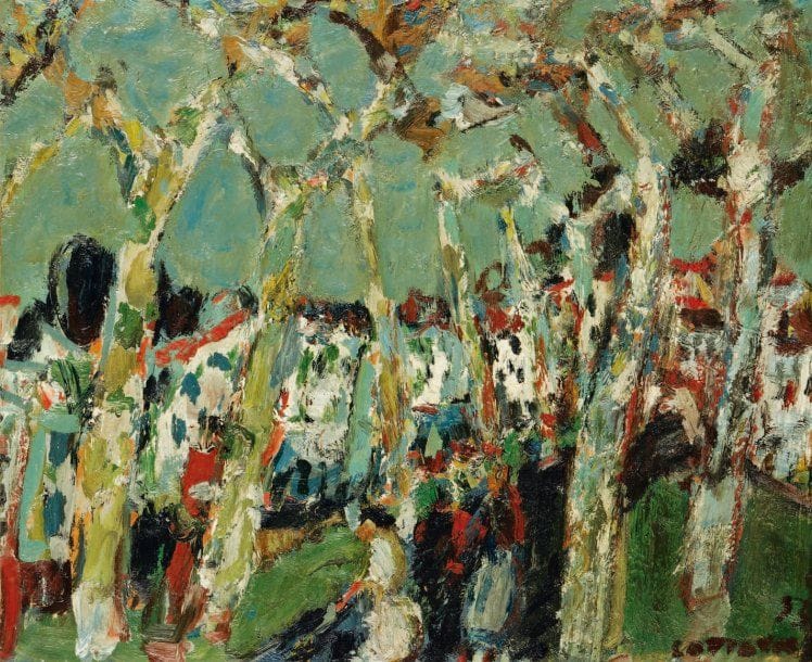 André COTTAVOZ (né en 1922)
Arbre sur la route, 1953 Huile sur papier maroufl é sur toile. Signée et datée en bas à droite. Titrée et datée au dos. 45 x 55 cm Provenance : Galerie Kriegel, Paris.