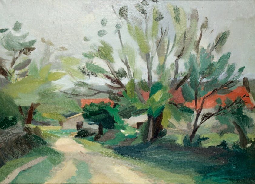 René POIROT (né en 1916)
Route aux grands arbres Huile sur toile. 54 x 74 cm Provenance : Galerie des Verseau, Paris.