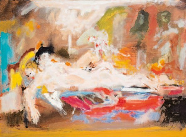 Robert LAPOUJADE (1921-1993)
Nus allongés, 1989 Huile sur toile. Signée et datée en bas à gauche. 60 x 82 cm Provenance : Atelier de l'artiste.