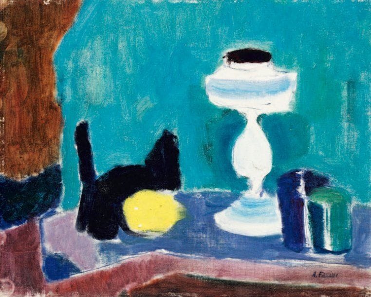 Alexandre FASINI (1892 - 1942)
Nature morte Huile sur carton entoilé. Signée en bas à droite. 33 x 41 cm