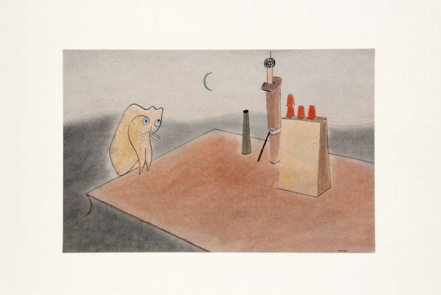 HENRIK NEUGEBOREN dit Henri Nouveau (1901-1959)
Sans blague, 1939 Technique mixte, signée des initiales et datée en bas vers la droite, resignée des initiales, redatée 2.XII.39, titrée, située « Paris » et dédicacée « à E.B. » au verso. 27 x 42 cm Exposition : Henri Nouveau, Galerie de France, Paris, 8-31 janvier 1959.