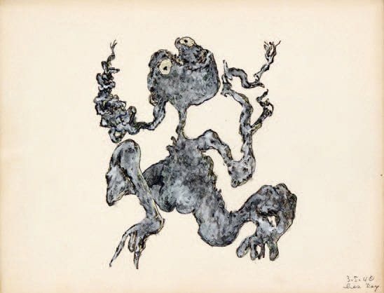 HENRIK NEUGEBOREN dit Henri Nouveau (1901-1959)
Chez Rey, 1940 Technique mixte sur papier, datée 3.5.40 et titrée dans le bas. 25 x 32 cm