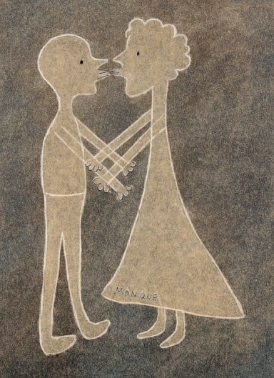HENRIK NEUGEBOREN dit Henri Nouveau (1901-1959)
Monique-Kinderzeichnung, 1942 Technique mixte, titrée vers le bas et vers le milieu, signée des initiales, datée VII.42 et titrée au verso. 37,5 x 27 cm Exposition : Henri Nouveau, Galerie de France, Paris, 8-31 janvier 1959 