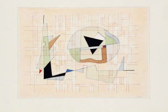 HENRIK NEUGEBOREN dit Henri Nouveau (1901-1959)
À moitié gelé, 1941 (Copie dilettante de Noël sans honte du 20.8.41) Aquarelle et encre, signée des initiales et datée en bas vers la droite, resignée des initiales, située « Paris », datée 20.8.41 et dédicacée « à Madame E.M.E Rosé » en date du 24.12. au verso. 32,5 x 46,5 cm
