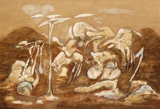 HENRIK NEUGEBOREN dit Henri Nouveau (1901-1959)
Sans titre Technique mixte sur papier contrecollé sur carton porte une trace de signature en bas vers la droite. 30 x 43 