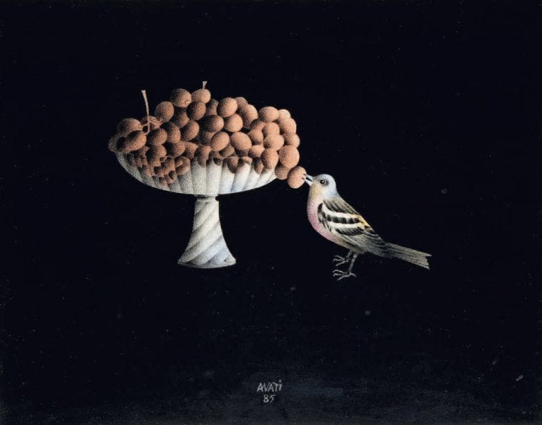 Mario AVATI (né en 1921)
Le Pinson Chapardeur, 1985 Pastel. Signé et daté en bas au milieu. 37 x 47 cm