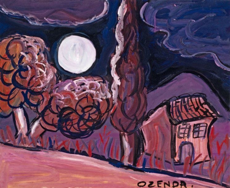 Jean-François OZENDA (1923-1976)
Études de maison Deux dessins. Le premier à la gouache, signé en bas à droite et contrecollé sur une feuille datée 1952. (23x28 cm) Le second au feutre signée en bas à droite (13x23 cm)