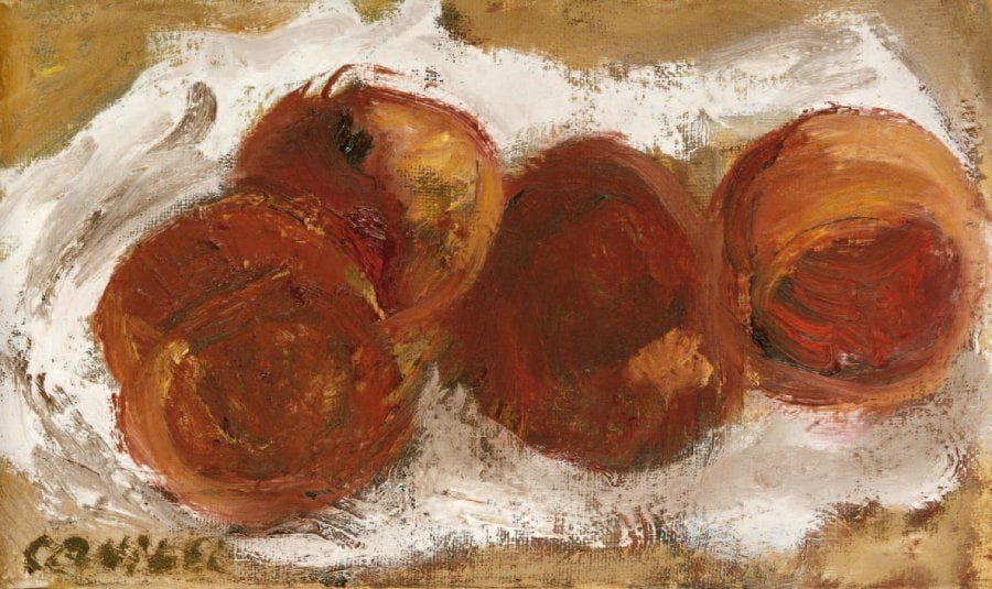 Isaac CELNIKIER (né en 1923)
Quatre pommes Huile sur toile, signée en bas et à gauche. Sans cadre. 16 x 27 cm