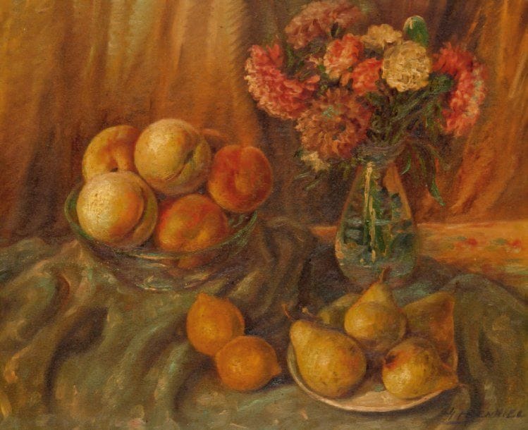 H. FRENKIEL
Nature morte aux fruits Huile sur toile signée en bas et à droite. 38 x 46 cm