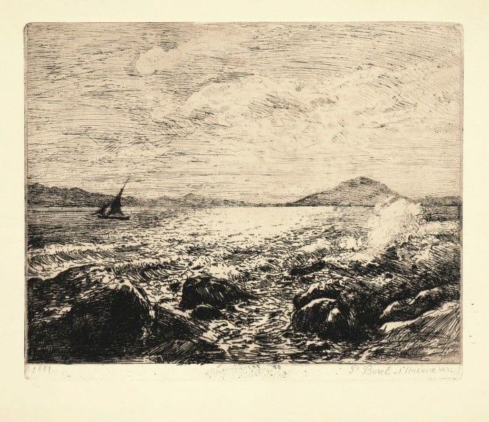 Paul BOREL (1828-1913)
Sujets divers (Sanary, Saint-Nazaire-du-Var, paysages…) 1880-1898. Eau-forte ; vernis mou. Formats divers. Très belles épreuves sur vergé ou vélin. Toutes marges. Ens. 19 p. 																																														