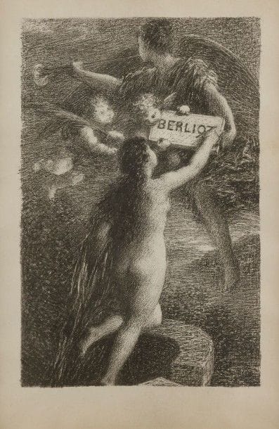 Henri FANTIN-LATOUR (1836-1904)
Sujets divers (Berlioz, Wagner…). Lithographie. Formats divers. Hédiard-Mason 61, 62, 63, 64, 65, 66, 67, 71, 74, 76, 78, 81, 85, 87 et 89. Belles épreuves sur vélin ou sur chine volant, collées par les bords sur cartons. Toutes marges. Cadres (au verso étiquette de A. Strölin, marchand rue Laffitte). Ens. 15 p.	Provenance : famille Haviland, par descendance. 																																													
