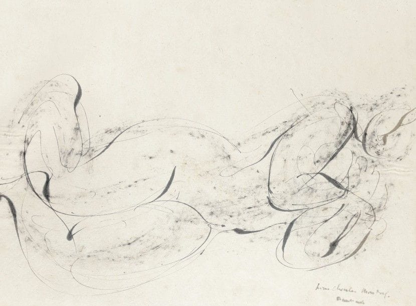 Jean FAUTRIER (1898-1964)
Fautrier, œuvres (1915-1943). Texte de Jean Paulhan. Paris, René Drouin, 1943. Un vol. in-4 broché. Exemplaire sur Montval spécialement imprimé pour Charles Montag (peintre suisse naturalisé français, 1880-1956), très frais, contenant une lithographie d’interprétation en couleurs vernie par Mourlot (Le Compotier, Mason R1) et un dessin original à la plume et à l’encre de Chine sur chine volant, relié dans l’ouvrage, dédicacé et signé. Envoi de l’artiste : « en toute sympathie / pour Charles Montag / Paris 16 nov 43 / Fautrier ».																																														